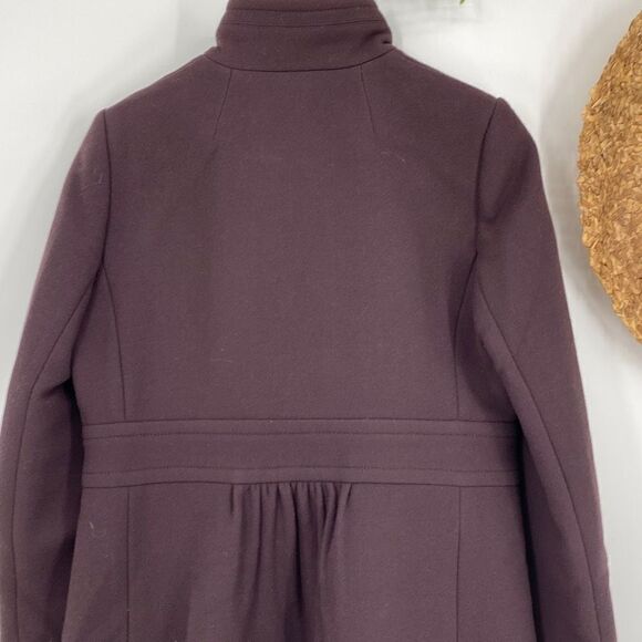 J.Crew Coletta Double Cloth Lady Pea Coat Made In Italy Plum Size 6‎ /M - Picture 11 of 16